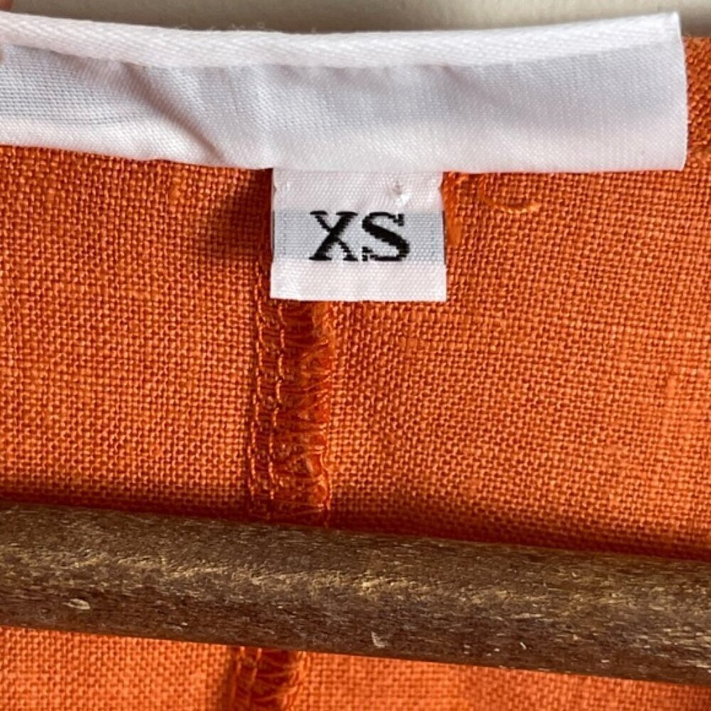 Bryn Walker orange 100% linen oversized boxy Lagenlook tunic Baxter shirt XS - Picture 7 of 11